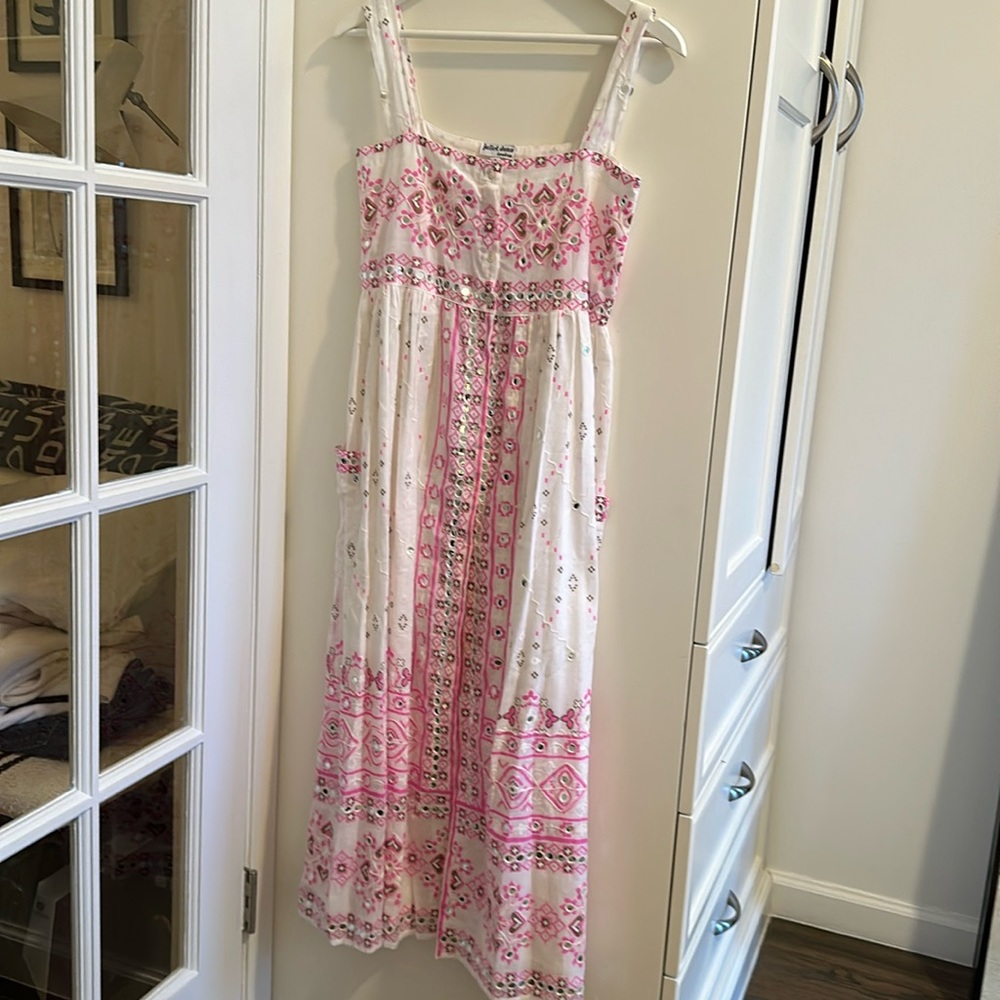 Juliet Dunn Mosaic Dress pink and white size 0